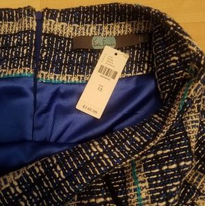 Anthropologie | Skirts | Anthro Eva Franco Blue White Tweed Pencil ...